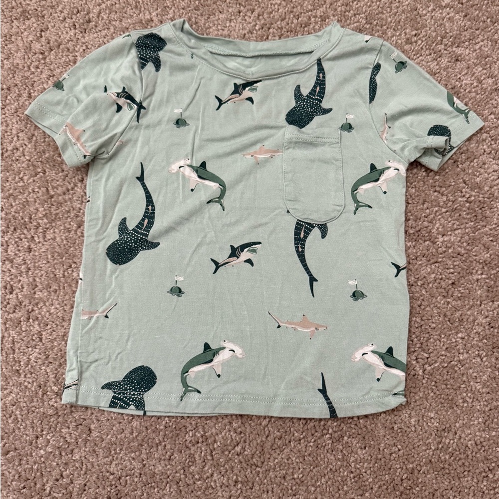 Kyte BABY Green Short Sleeve Tee with Sporty Pattern